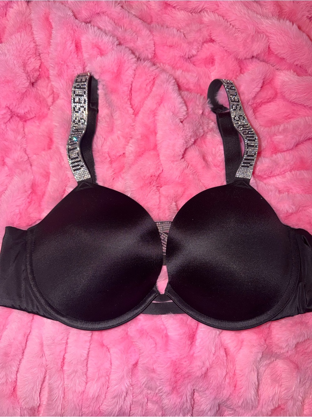 Black Padded Bra with Embellished Straps
